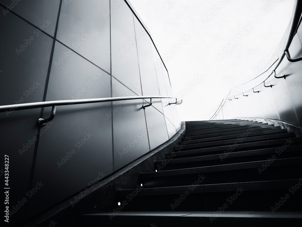 Obraz premium Stairs step curve Architecture details shade shadow lighting
