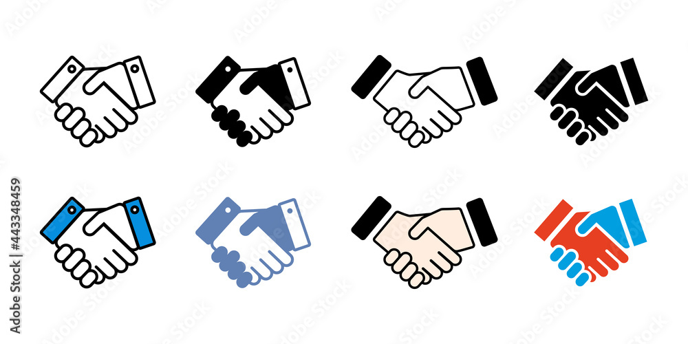 握手 契約 合意のベクターアイコンイラスト素材セット Stock Vector Adobe Stock