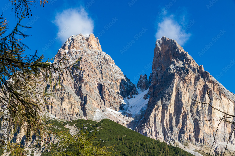 mountain landscape at Sorapis lake in Italia.