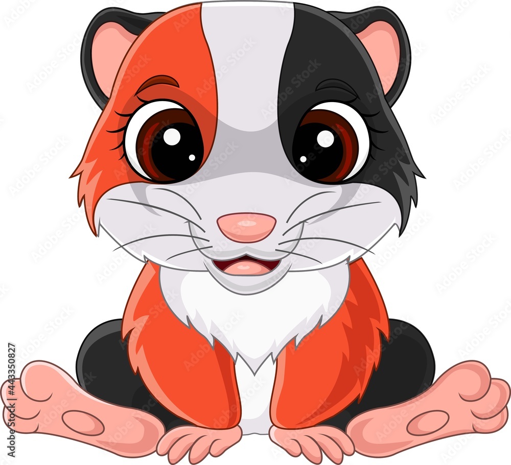 Cartoon cute guinea pig sitting Cartoon cute guinea pig sitting