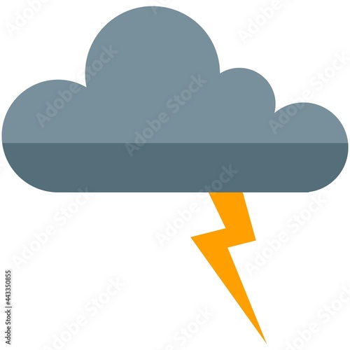 Cloud with lightning vector thunder storm icon illustration