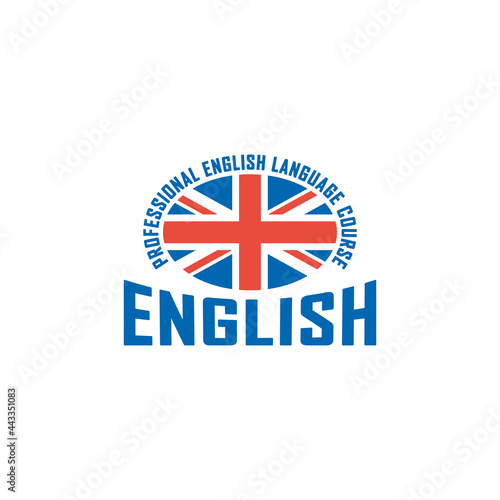 Colored flag illustration, text on a white background. Design element for emblem, label, sticker and badge. Vector illustration. English language school. Free Download Colored flag illustration, text on a white background. Design element for emblem, label, sticker and badge. Vector illustration. English language school. - GFXLoad