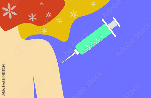 Vaccination for anti Corona Virus (COVID-19).  Injected the vaccine into the upper arm.