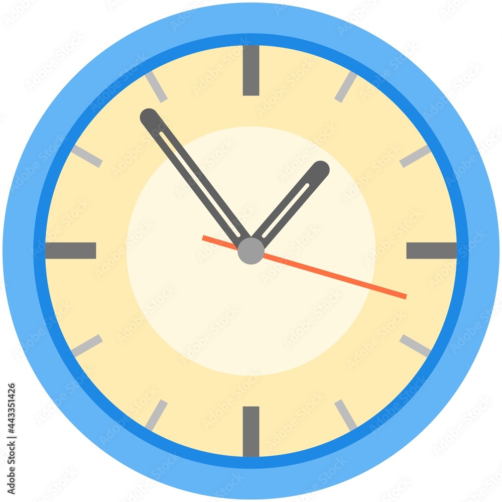 Clock vector, time icon, round wall watch illustration Clock vector, time icon, round wall watch illustration