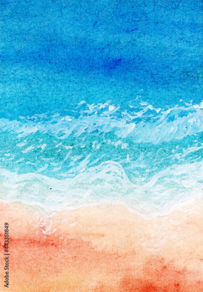 abstract watercolor sea and wave background	
