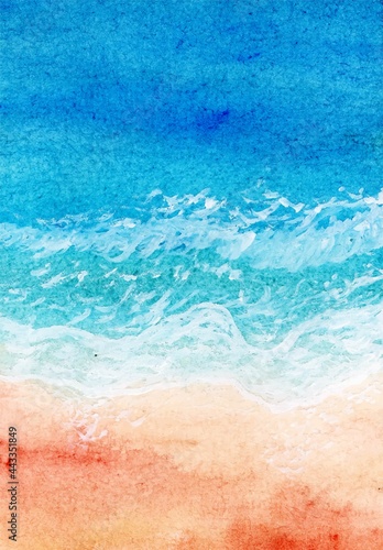 abstract watercolor sea and wave background 