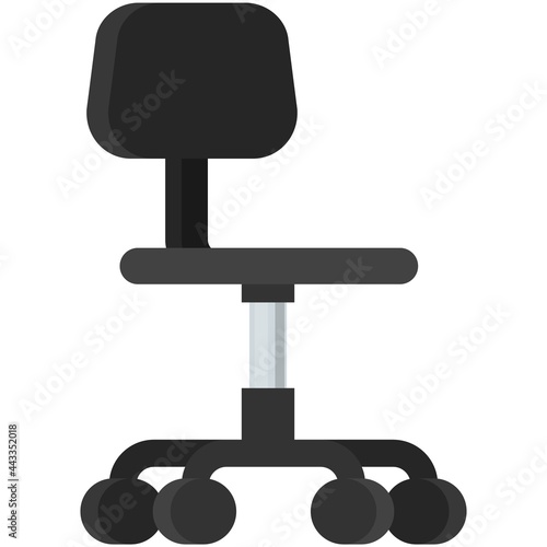 Office wheel chair vector icon isolated illustration