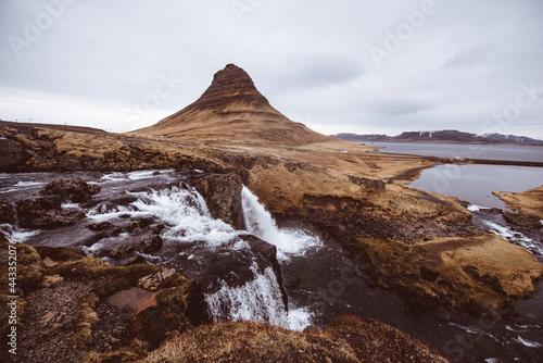 Kirkjufell mountain and its waterfalls © oneinchpunch