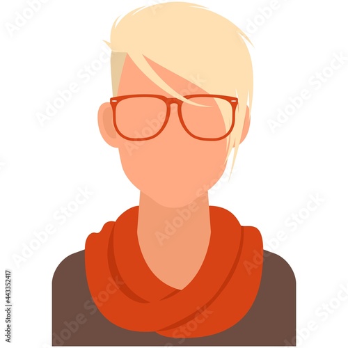 Hipster young woman avatar icon vector isolated