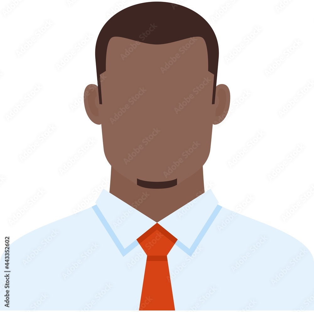 Afro-american businessman avatar icon vector isolated on white Afro-american businessman avatar icon vector isolated on white