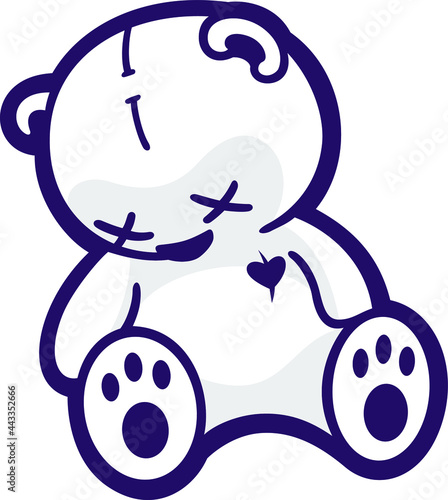 Dead of Teddy Bear with Broken Heart