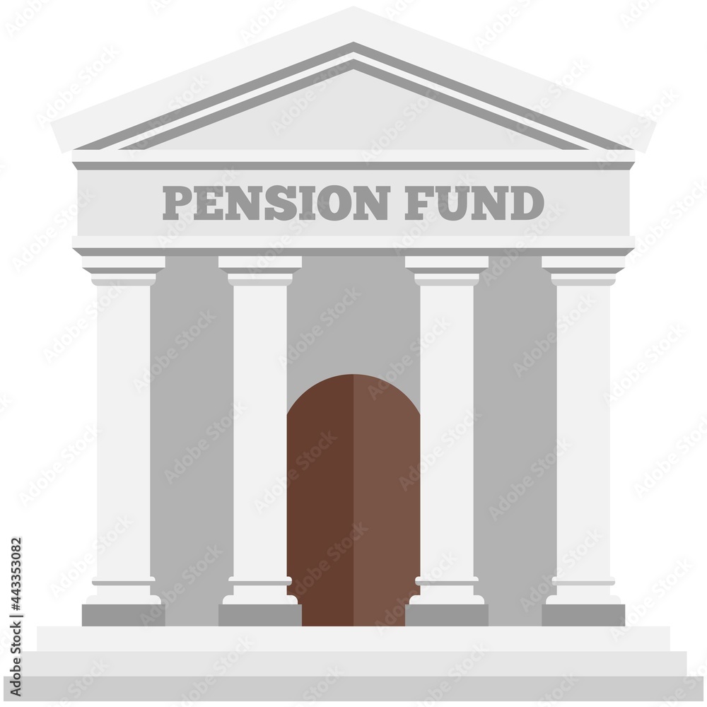 Pension fund vector building money finance saving Pension fund vector building money finance saving