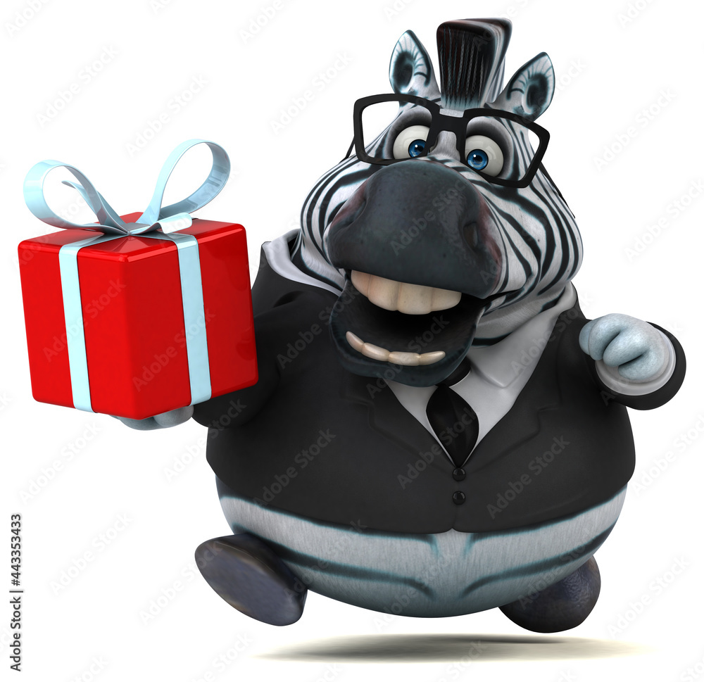 Naklejka premium Fun zebra - 3D Illustration