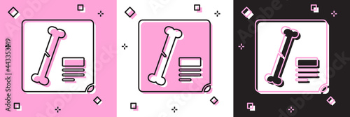 Set X-ray shots icon isolated on pink and white, black background. Vector Illustration