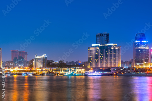 Xiamen city architectural landscape night view