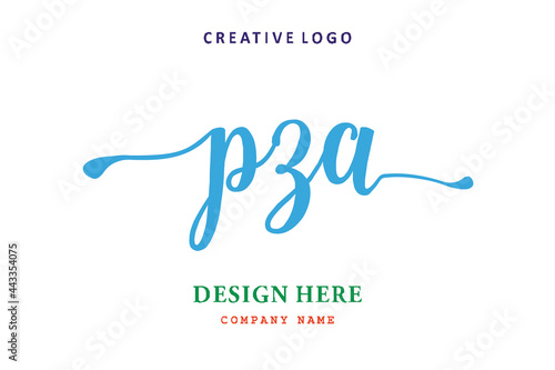 PZA lettering logo is simple, easy to understand and authoritative photo