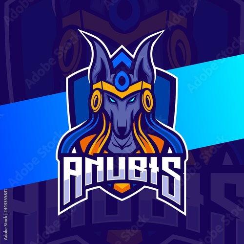 egypt anubis mascot esport logo designs character for gaming