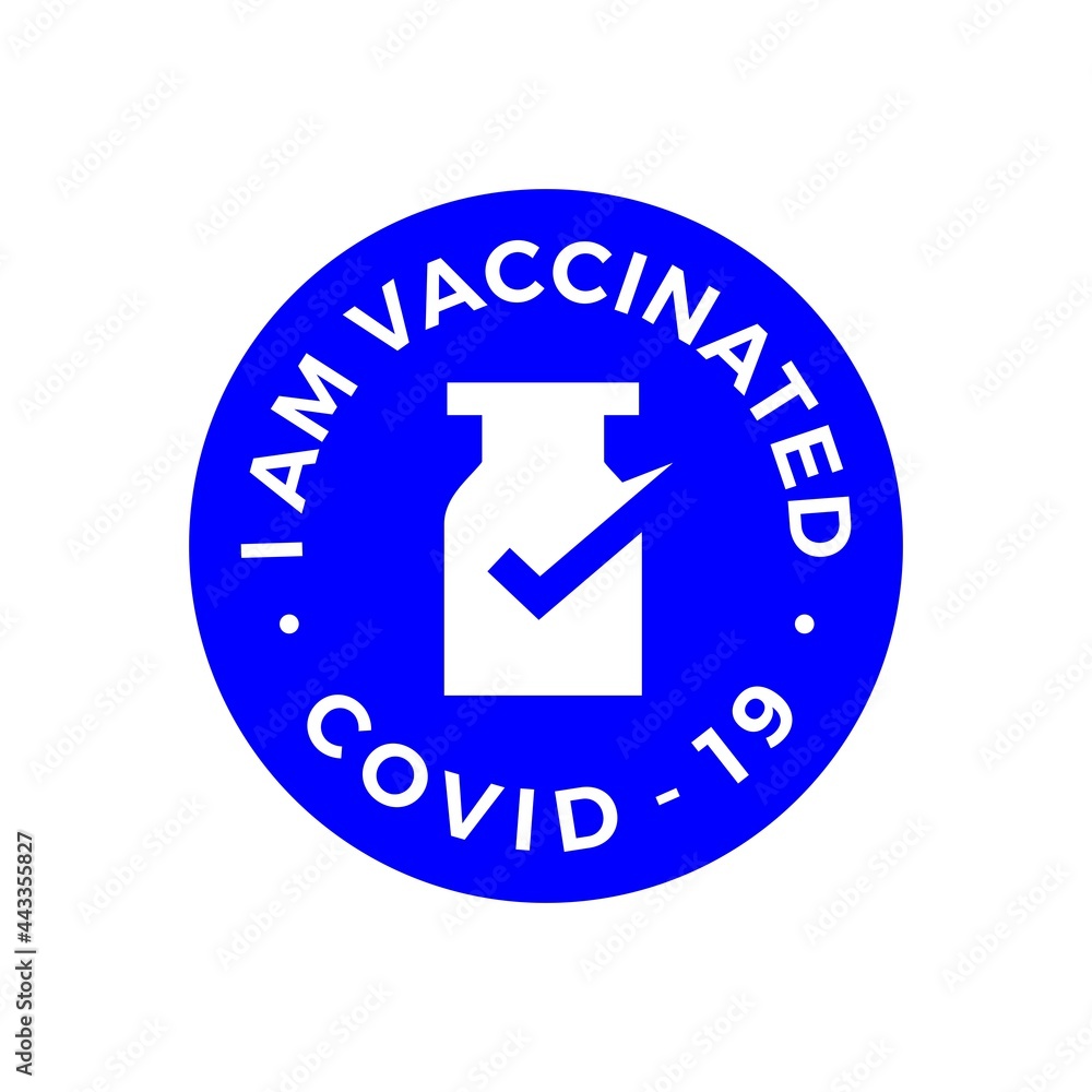vaccine check i have got vaccinated covid 19 logo vector icon illustration vaccine check i have got vaccinated covid 19 logo vector icon illustration