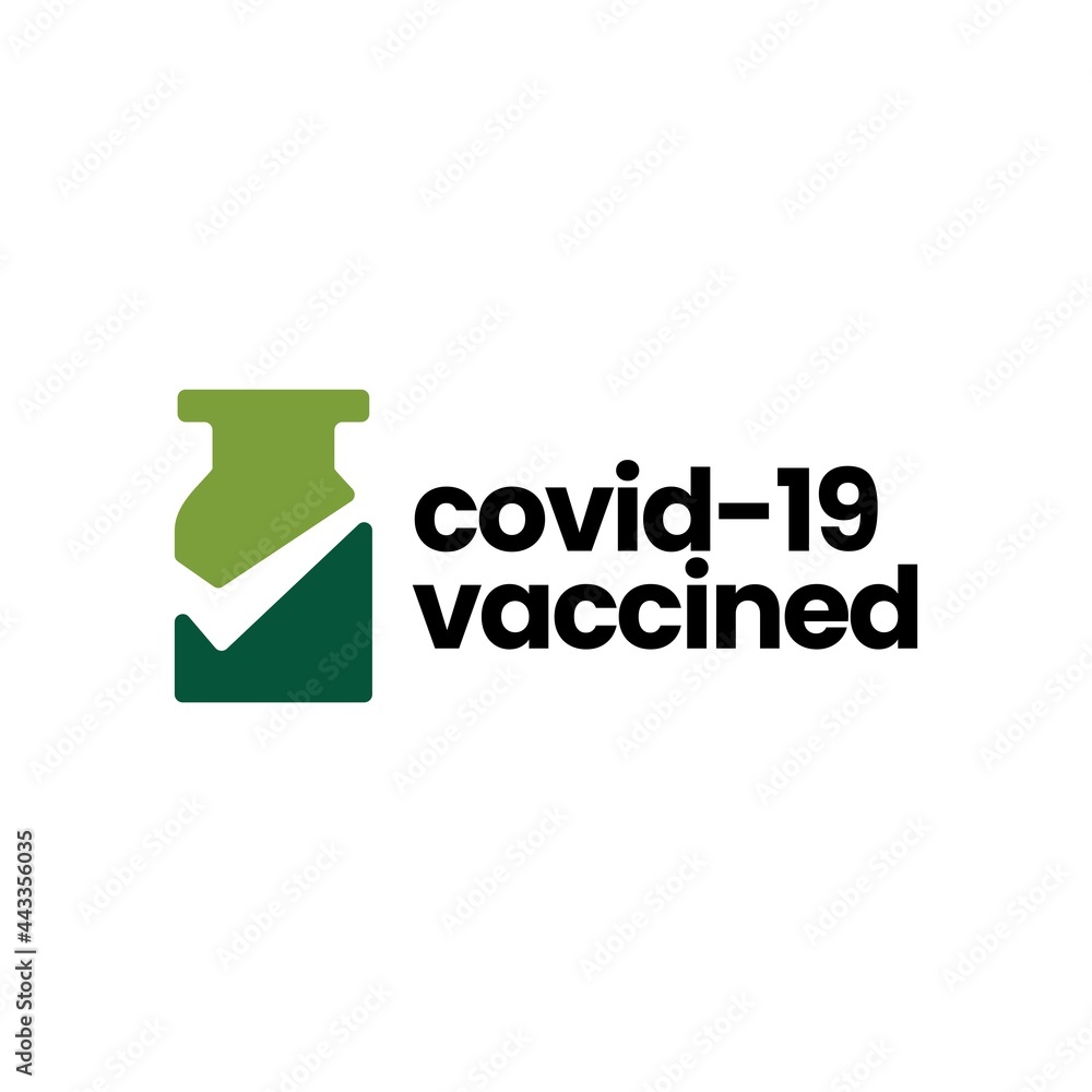vaccine check i have got vaccinated covid 19 logo vector icon illustration vaccine check i have got vaccinated covid 19 logo vector icon illustration