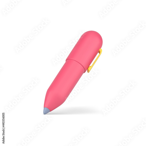 Pink 3d pen. Stylish volumetric stationery for writing and drawing