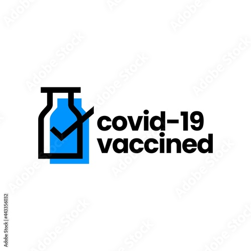 vaccine check i have got vaccinated covid 19 logo vector icon illustration