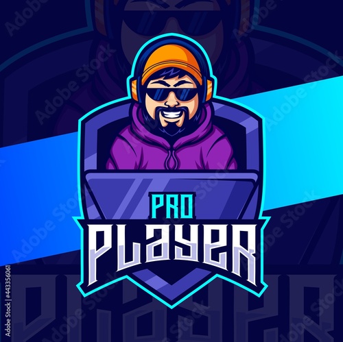 pro prayer gamer man mascot character for gaming esport logo designs
