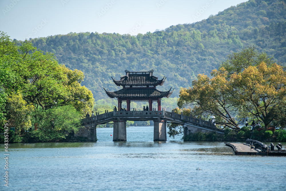 The beautiful landscape of West Lake in Hangzhou The beautiful landscape of West Lake in Hangzhou