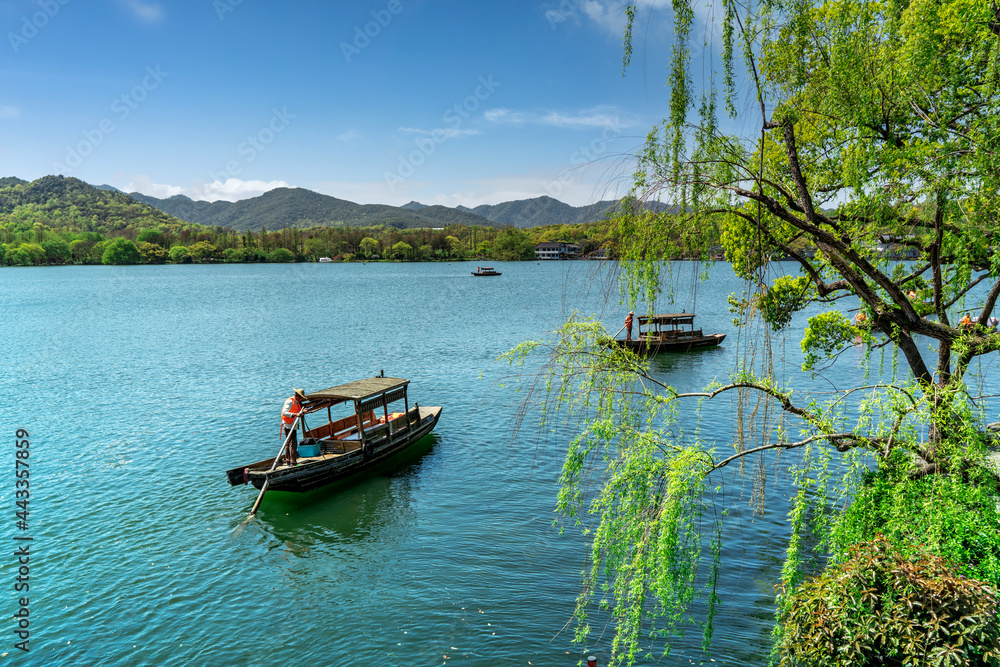 The beautiful landscape of West Lake in Hangzhou