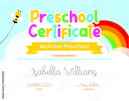 Preschool Graduation, Preschool Certificate, Editable Certificate, Editable Certificate Template, Printable Certificate