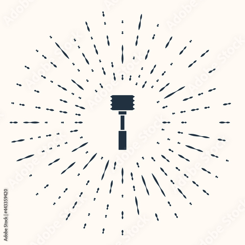Grey Kitchen hammer icon isolated on beige background. Meat hammer. Abstract circle random dots. Vector
