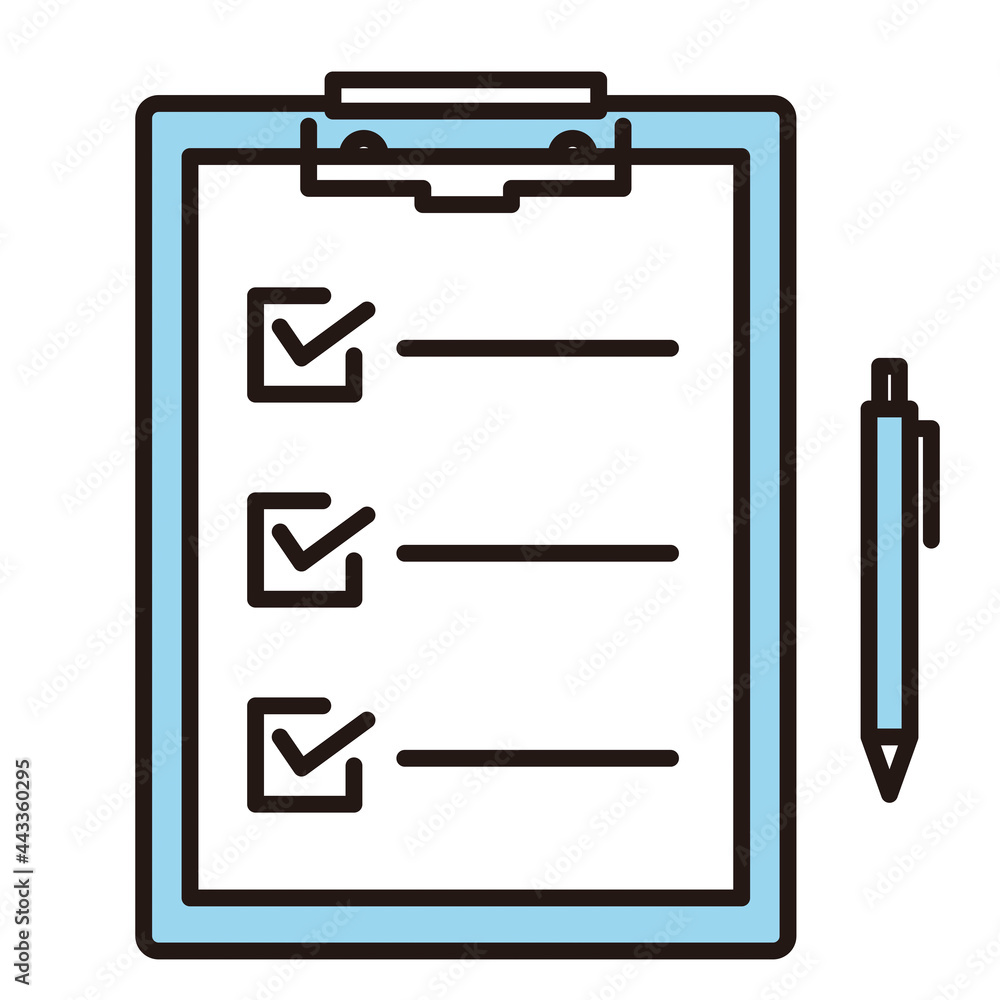 シンプル イラスト クリップボード にチェックマークをつける Stock Vector Adobe Stock