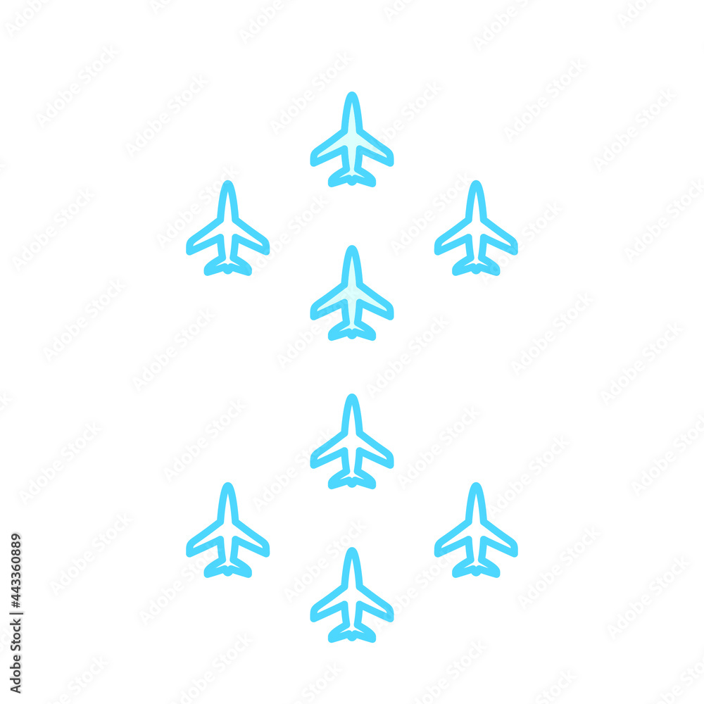 Illustration Vector graphic of plane formation icon Illustration Vector graphic of plane formation icon