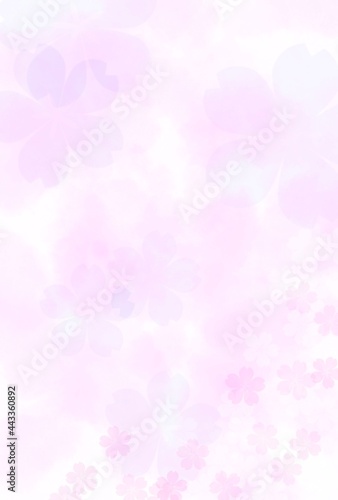 はがきサイズ　桜柄の背景