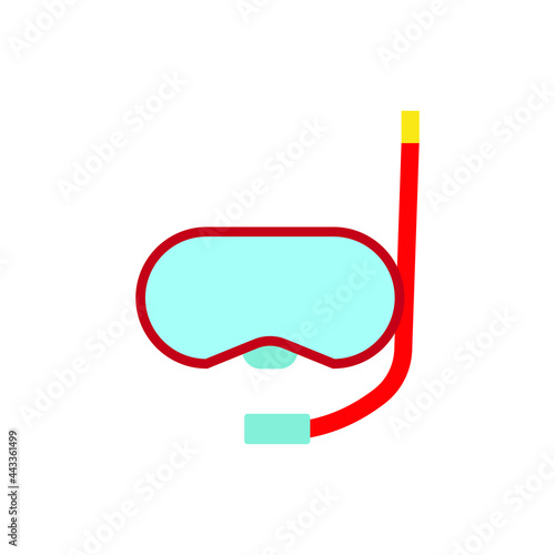 vector icon, diving goggles on white background