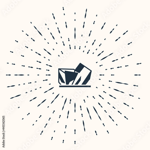 Grey Royal Ontario museum in Toronto, Canada icon isolated on beige background. Abstract circle random dots. Vector