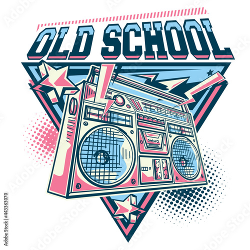 Old school - funky colorful music boombox design
