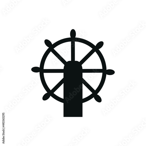 icon vector, ship rudder on white background