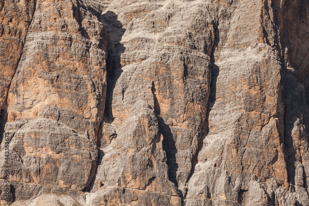 Detail of vertical Dolomites wall in Italy (Tofana di Rozes)