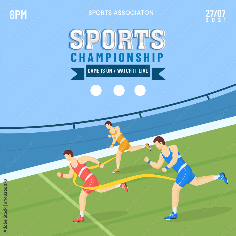 Sports Background with Athletes Running in the Competition. Sports Background with Athletes Running in the Competition.