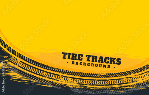 Grunge tire track print marks background