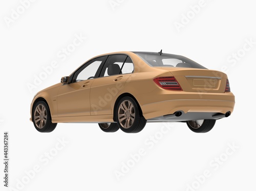 Fototapeta Naklejka Na Ścianę i Meble -  Generic and Brandless Car Isolated on White 3d Illustration