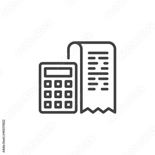 Invoice calculator line icon