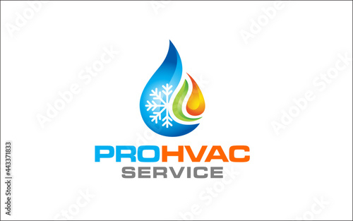 Illustration graphic vector of plumbing, heating and cooling service Logo Design template