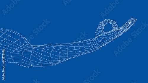 Hand OK sign. Vector