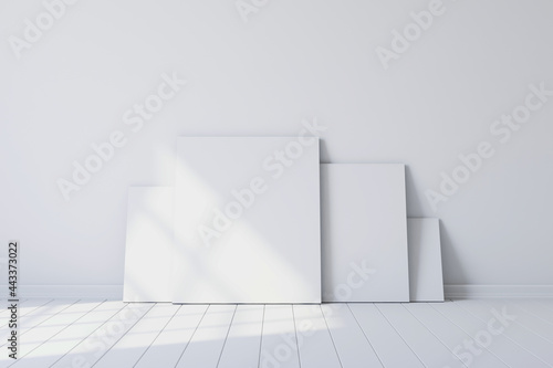 Blank canvases of paintings...