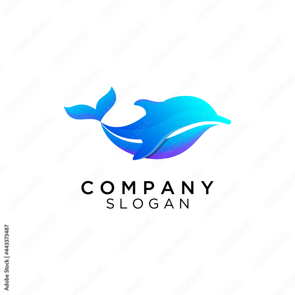 Dolphin Gradient Logo Template Dolphin Gradient Logo Template