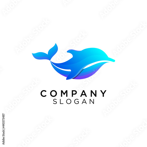 Dolphin Gradient Logo Template
