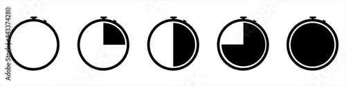 Timers icon on transparent background. Isolated vector elements. Stopwatch symbol. Vector countdown circle clock counter timer. Fast time icon. Circle