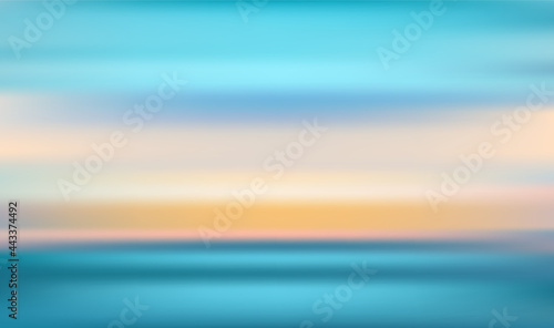 Motion blurs tropical sunset beach with a background of abstract ocean waves bokeh sunlight. summer vacation and business travel concept. Antique tone color filter style