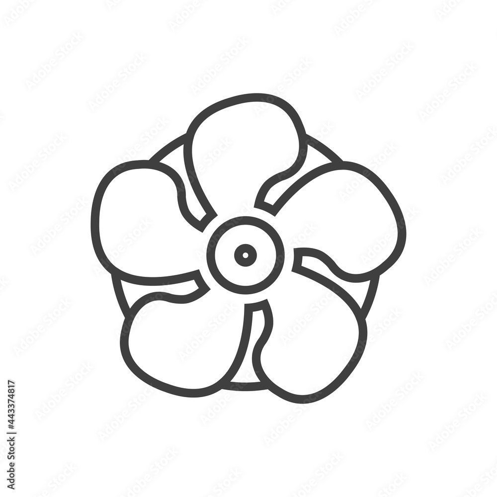 Símbolo aire acondicionado. Icono ventilador en circulo con lineas de color gris Símbolo aire acondicionado. Icono ventilador en circulo con lineas de color gris